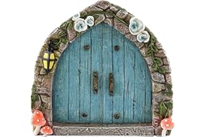 SETOFI Fairy Door, Wooden Fairy Doors for Garden Elf Door Miniature Yard Ornaments for Garden Yard Trees Style D