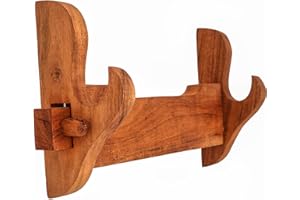 Mythrojan Sword Stand Katana Stand Wooden Lightsaber Stand Single Horizontal Wooden Display Stand Medieval Solid Wood Samurai, Gladiator, Crusader Swords Stand with Hardware, 1-Tier - Natural