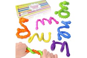 ASQZHULIWING Lot de 6 jouets sensoriels texturés pour enfants et adultes - Soulage le TDAH, l'anxiété et le stress - Pour enfants et adultes (silicone)