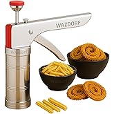 Wazdorf Stainless Steel Kitchen Press | Idiyappam Maker Machine with 15 Different Types of Jalies | Murukku Machine | Bhujiya
