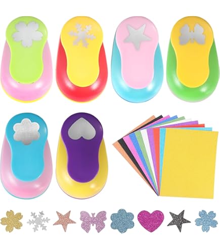 12pcs Craft Hole Punch Shapes Set,Small BSL1 Paper Puncher Crafting Scrapbook Punches Star Butterfly Leaf Christmas Tree Heart Tag Stamp Cards M - View #4