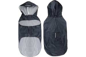 Idepet - Peleryna dla psa z kapturem i otworem na kołnierz, wodoodporna i odblaskowa, dla małych, średnich i dużych psów
