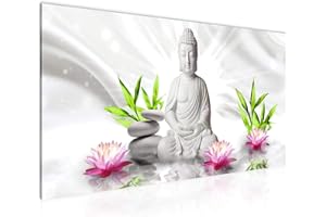 Runa Art Cuadro Decorativo Buda Feng Shui 1 Parte Moderno Cuadro Lienzo no Tejido para Sala Bienestar Spa Vistoso 011612c