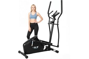 ‎ISE ISE Crosstrainer mit 28 cm Schrittlänge Ellipsentrainer, Ultraleiser Cross Trainer für Zuhause mit 8-stufiger Widerstand Magnetisch Ellipsentrainer,Crosstrainer mit LCD Monitor, Pulssensoren