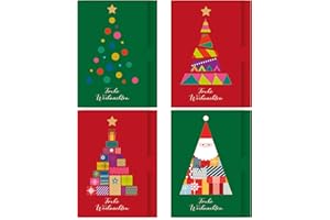 ABSOLUTELY YOURS Weihnachtliches Portemonnaie im 8 Stück, Packung enthält 4 Weihnachtsbaum-Designs. Geeignet für Bargeld, Gutschein und Gutschein auf Display-Karte. Umweltfreundlich.