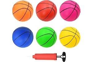 AolKee 6 stycken minibasket, hållbar PVC, diameter 15 cm (6 tum) barnbasket med pump för inomhus och utomhus lek poolfester