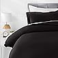 AmazonBasics Microfiber 2-Piece Quilt/Duvet/Comforter Cover Set - Single, Black - with pillow cover