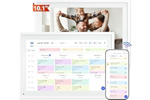 TABWEE P10 WIFI Calendario Digital Inteligente - Marco de Fotos Digital, 10.1'' Planning Familiar y Reuniones, Calendario Alzheimer, Sincronización Bidireccional Mediante Aplicación