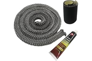 PROTALWELL Joint de poêle à bois, kit de joint de porte de poêle à bois 19 mm, joint en fibre de verre résistant aux hautes températures, corde de remplacement pour poêle ou cheminée, longueur 1,8 m