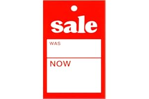 COMPLETE RETAIL SOLUTION LTD 100X Medium 'Sale was/Now' Pricing Tags Hanger Label Sale Cards Free P&P