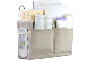 Tashce Organizer do zawieszenia na łóżku z haczykami, torba do przechowywania książek, torba na łóżko do zawieszenia, organizer na łóżko, do domu, biura, szkoły, akademika, szpitala