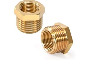 JESUSTREE Riduttore in Ottone Adattatore 1/4" auf 1/8", Filettatura Maschio a Nipplo Filettato Femmina, Adatto per Acqua Potabile, Raccordo Filettato per Tubi Dell'acqua (2 Pezzi)