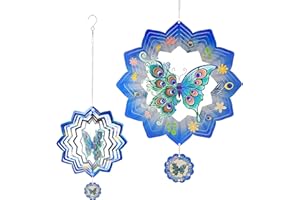 CHALA Windspiel Metall 3D Windspiele für Draußen Hängend Muttertagsgeschenk Mama Geschenk Schmetterling Windspinner Windspiel Garten Reflektierende Windspiel für Fenster Garten Dekoration Innen Außen