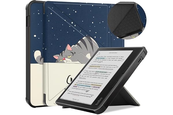 ZTAOOPOU Antichoc Housse pour KOBO Libra Colour Coque - Étui KOBO Libra Colour 7" Liseuse eBook Housse avec Support Pliant Housse Protection Coque (LM)