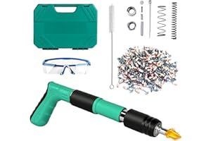SQLJYU Nagelpistole Nägel Druckluft Set, Nagelschussgerät mit 200 Runden Nägeln und Schutzbrillen, Bolzenschussgerät Beton, Manuelle Nail Gun Werkzeug, Hammer Gun, für Stahl & Beton, Einfacher Bedienung