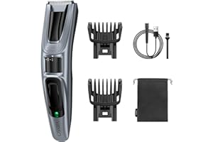 YIRISO Barttrimmer, Trimmer Herren, Bartschneider mit ultrascharfer Klinge, 40 Längeneinstellungen, Akku-und Netzbetrieb, 60 Min. kabelloser Laufzeit, Geschenk Mann