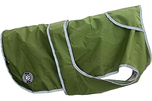 Ancol Stormguard Soft Shell Dog Coat in Khaki - Waterproof Pet Rain Jacket with Zipped Harness Hole - Reflective Edging Puppy Apparel - M