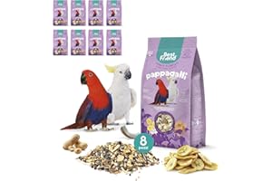 Best Friend Mangime Completo per Pappagalli con Arachidi sgusciate, Cocco e Banane Disidratate. Mangime per gli uccelli con Ingredienti Naturali, Qualità 100% Made in Italy | Confezione da 8 pacchi