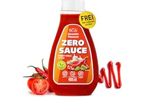 ‎HE-JU He-Ju Zero Sauce Sweet Chili 1x 425ml Light Sauce, ohne Fett und ohne Zuckerzusatz, vegan und glutenfrei, Keto Diät geeignet (425 ml (1er Pack), Sweet Chili Style)