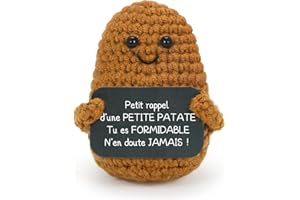 Aurasky Pomme de Terre Positive, Petite Patate en Français, Poupées de Pomme Terre avec Carte Positive, Drôle Cadeaux pour Homme Femme Couple Collègue