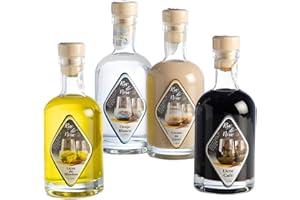 RIA DE NOIA ENTRE A TERRA E O MAR Pack 4 Licores 20 CL Ria da Noia Galicia - Licor de Hierbas + Orujo Blanco + Crema de Licor + Licor de Café. Regalo original con embalaje en caja de cartón. Licores de Origen Gallego