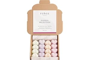 FOSSE LIVING Floral Selection Strong Scented Wax Melts 16 Pack - The Gift for Every Occasion – 4 Floral Scent Picks – Pear and Freesia, Midnight Jasmine, Neroli and Ylang Ylang, Velvet Rose and Oud