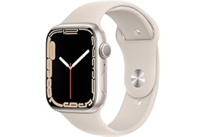 Apple Watch Series 7 (GPS, 45MM) Starlight Aluminium Case with Starlight Sport Band (Renewed)
