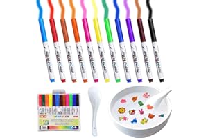 ZIYOUA 12 Pcs Magical Water Painting Pen, Magical Floating Ink Pen, A Watercolor Pen That Can Float in The Water, Magic Doodle Drawing Floating Marker Pens Toys Gifts for 3-12 Year Old Boys Girls Toddlers
