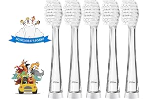 TEETECK 5Pcs Children's Replacement Toothbrush Heads - Compatible with SEAGO SG-513/977/EK6, Brush-Baby WildOnes/KIDZSONIC, Dada-Tech DT-BB1/DT-977/DT-K6 (3 Years+)