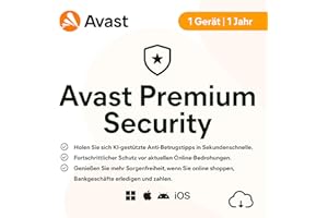 Avast Premium Security 2026 | 1 Gerät | 1 Jahr | Aktivierungscode per Email