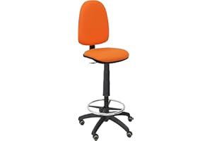 Piqueras y Crespo Taburete Ayna Bali Naranja Ruedas de parqué