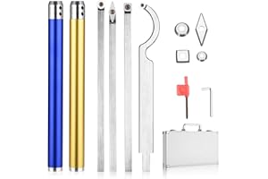 RINRI Juego Herramientas Torneado de Madera, Herramientas de Carburo para Torno con Forma de Diamante, Redondo, Cortadores Cuadrados, Torneado Reemplazable