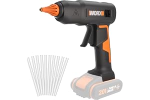 WORX 18V(20V MAX) Trådlös Varmlimspistol WX045.9, PowerShare, 60W 200 ℃ MAX, Droppskyddad, med 10 limpinnar utan batteri elle