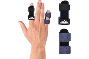 supregear Férulas para Dedos, Paquete de 2 Universales para Enderezar y Soportar Dedos Rotos y con Disparador, para Medio, Índice, Anular y Meñique, Azul Oscuro