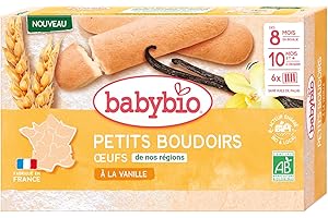 Babybio Petits Boudoirs à la Vanille 10 Mois et + Bio 6 Sachets de 4 Biscuits