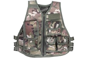 Keenso Chaleco de camuflaje militar, chaleco de camuflaje militar para niños y adultos, chaleco de camuflaje militar para jugar al aire libre juegos de guerra