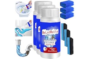 QOSNEOUN Meledmatte Powerful Pipe Dredging Agent, Meledmatte Toilet Drain Cleaner, Pipeline Pipe Dredging Agent Cleaning Tool for Kitchen Toilet Pipeline Quick Cleaning Tool (3Pcs)