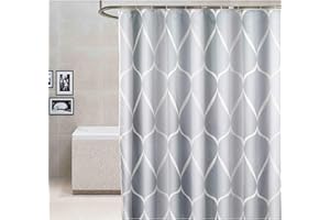 GONOVE Shower Curtain for Bathroom 180 x 200 cm Mildew Resistant Waterproof Polyester Fabric Geometric Shower Curtain Liner Washable Bath Curtain with Hooks, Weighted Hem