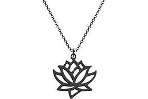 bobauna Stainless Steel Lotus Flower Pendant Necklace Yoga Jewelry Inspirational Gift for Her