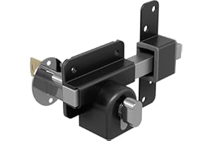 GateMate Long Throw Gate Lock 1490116, Euro Profile Gate Lock for Sheds, Gates & Garage Doors, Keyed Outside & Inside Thumb Turn, 316 Stainless Steel, For Wooden Gates & Doors Up to 70mm (2¾”), 5 Keys