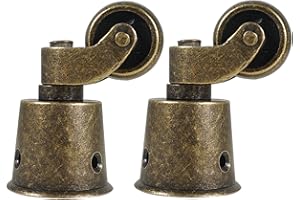 MACHSWON 2 ruedas de latón macizo tipo copa para antigüedades de alta capacidad de carga universal para muebles, trajes de cama, sillones, bronce