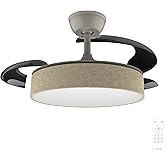 Cecotec Ceiling Fan with Light Aero 3666 Invisible Textile | Retractable Blades, 30W, DC Motor, Diameter 36", 3 LED Tones, Co