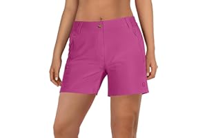 Outdoor Ventures Krótkie spodenki damskie UPF50+, ochrona przed promieniowaniem UV, krótkie spodenki trekkingowe, elastyczne, szybkoschnące, do wędrówek