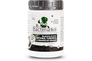 Mr.Bacteria No.10 Limpiador Biológico de Tuberías de Desagüe Grasosas, Elimina la Grasa y aceites de Desagües, Tuberías, Trampas de Grasa, Sistemas de Drenaje, Fosas Sépticas, Alcantarillados 500g (1)