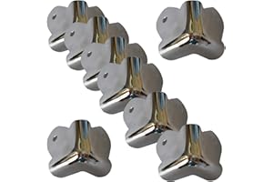 AUXPHOME Durable cromo metal – Caja de altavoz de esquina, amplificador de pierna guitarra,protector de esquina de ángulo de música, para parte delantera de los gabinetes de altavoces PA/DJ – Juego de 8