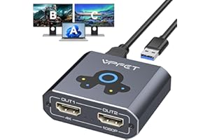 VEDINDUST HDMII Splitter Extend 4K@60Hz HDMI a Adaptador Dual HDMI Compatible con Duplicación y Extensión Compatible con los Sistemas Windows XP/7/8/10/11 y macOS Apto para Monitores Televisores y Pr