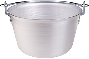 BALDASSARE AGNELLI Pentole Agnelli ALMA14424 Paiolo per Polenta, in Alluminio, con Manico ad Arco, Acciaio Inossidabile, 4.5 Litri, Argento