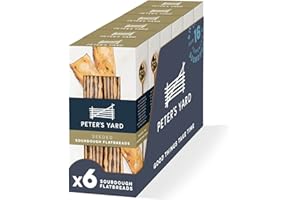 Peter's Yard Seeded Sourdough Flatbreads, Vegan Snack, High Fibre, Under 40 Calories, Pack of 6 x 135 g