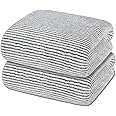 Stripe Microfiber Bath Towel with Hanging Loop, Soft and Super Absorbent Bathroom Towel, for Hotel, Gym, Sports, Swimming, Travel, Fitness 2 Pack (55" x 29")