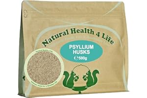 Natural Health 4 Life Vegetable Fibre Psyllium Husks 500 g (1 Pouch with scoop)